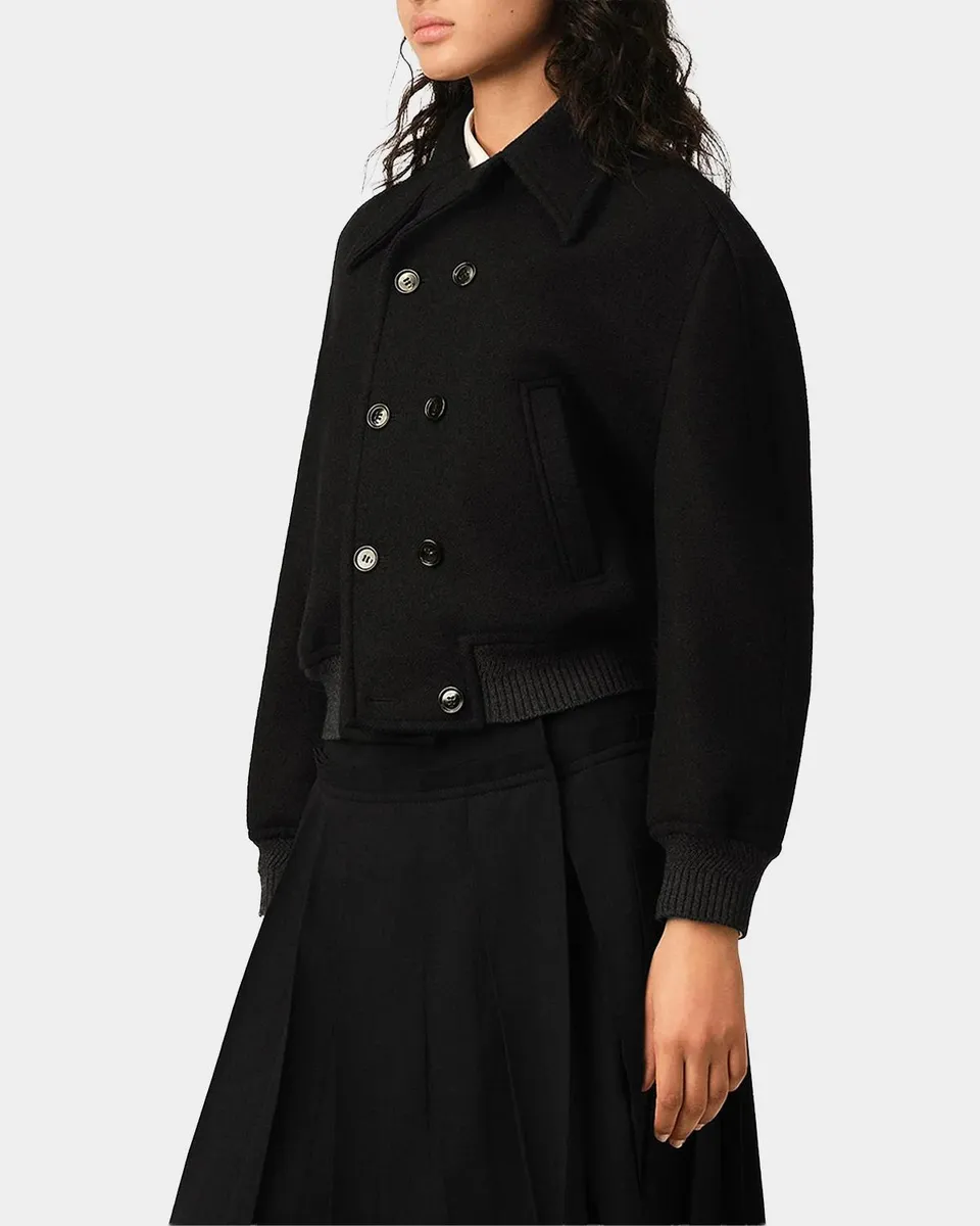 AMI PARIS Short Wool Double-Breasted Bomber | Thumbnail 4