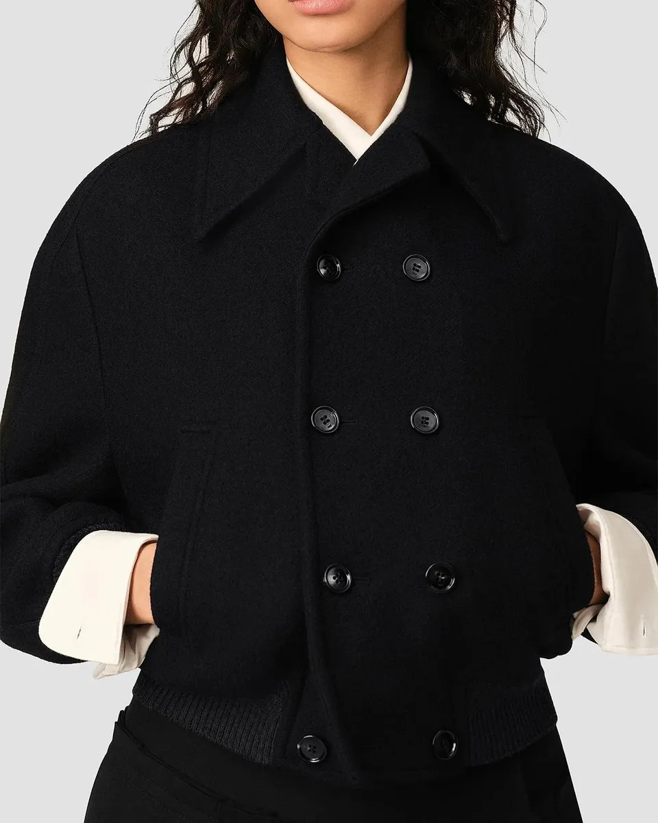 AMI PARIS Short Wool Double-Breasted Bomber | Thumbnail 5