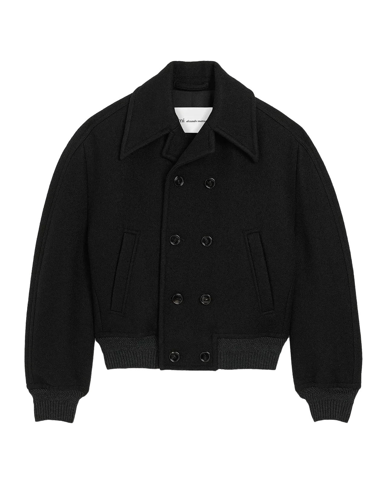 AMI PARIS Short Wool Double-Breasted Bomber