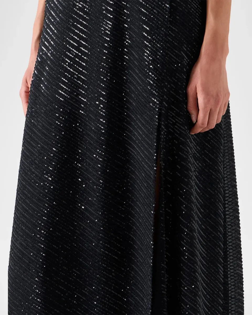 Akris Diagonal Sequins On Silk Georgette Gown | Thumbnail 5