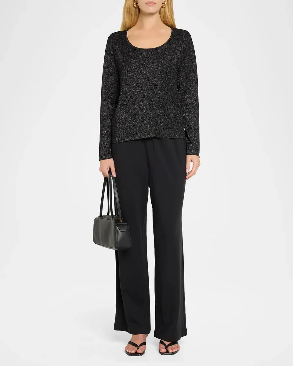 Eileen Fisher Scoop-Neck Metallic Wool Knit Sweater | Thumbnail 2 Eileen Fisher Scoop-Neck Metallic Wool Knit Sweater | Thumbnail 2