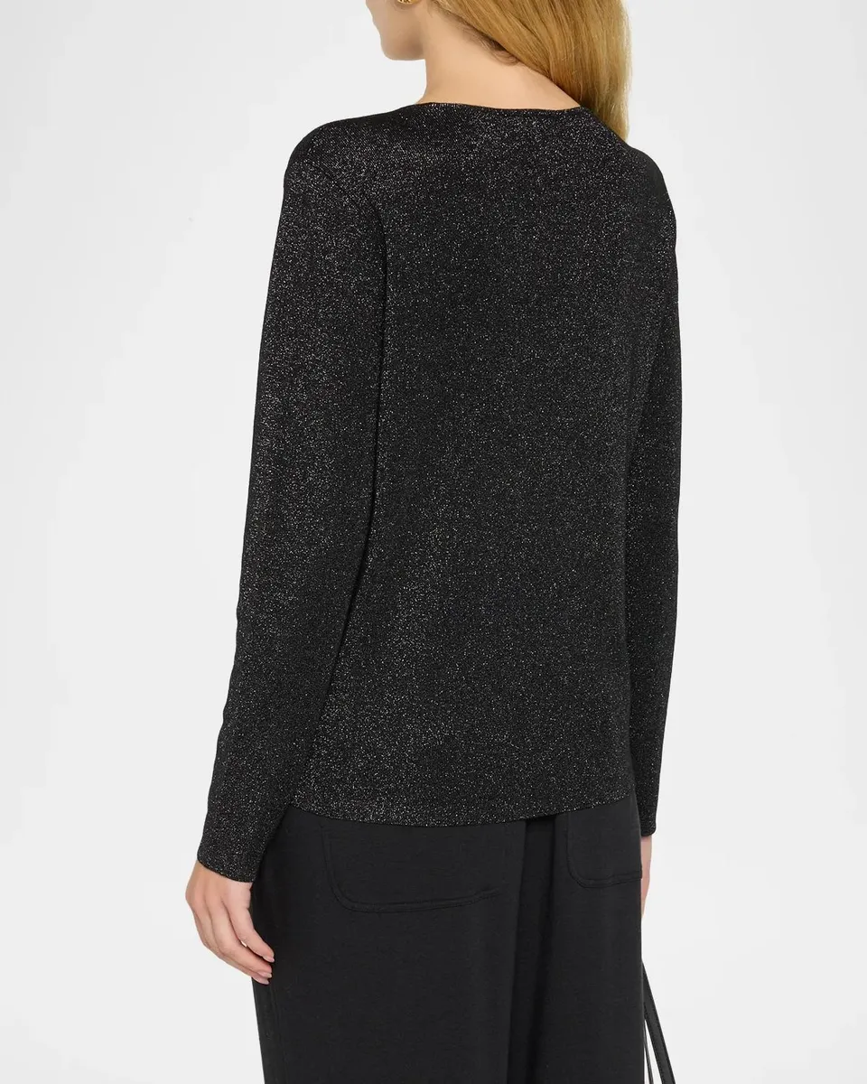 Eileen Fisher Scoop-Neck Metallic Wool Knit Sweater | Thumbnail 3 Eileen Fisher Scoop-Neck Metallic Wool Knit Sweater | Thumbnail 3
