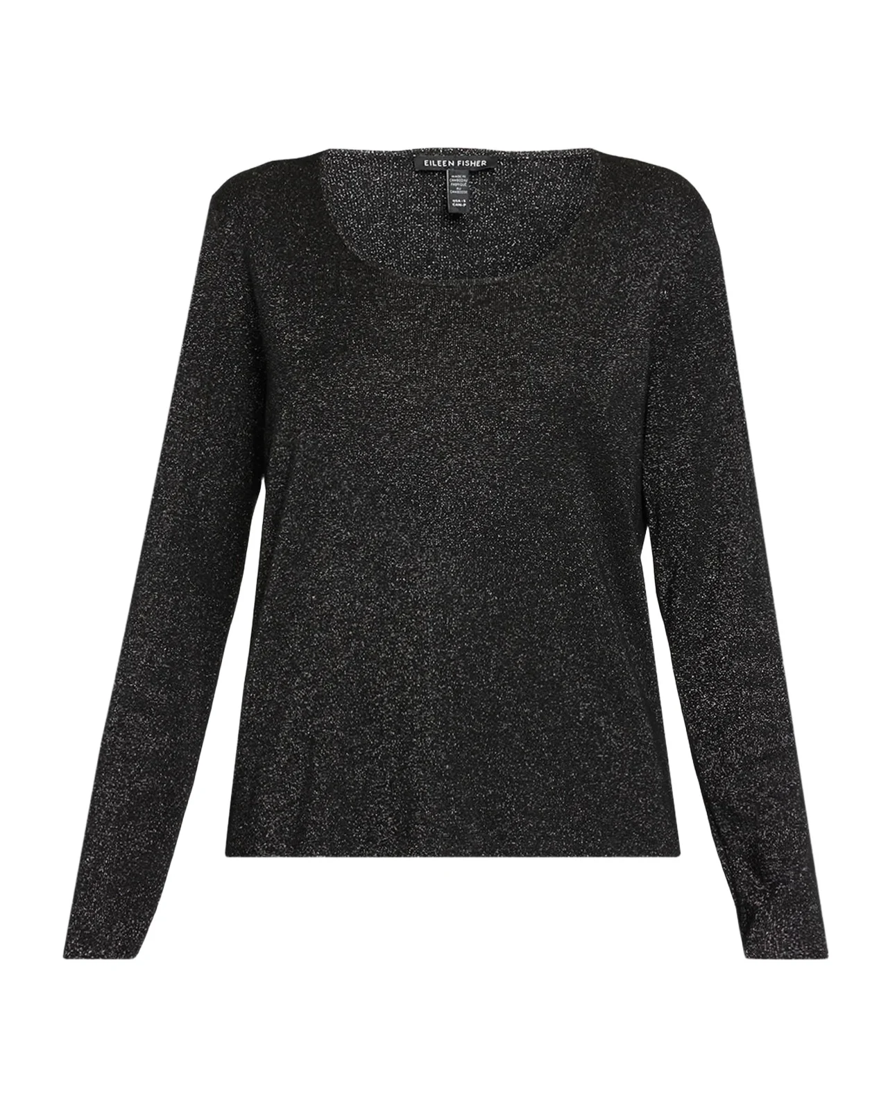Scoop-Neck Metallic Wool Knit Sweater Scoop-Neck Metallic Wool Knit Sweater