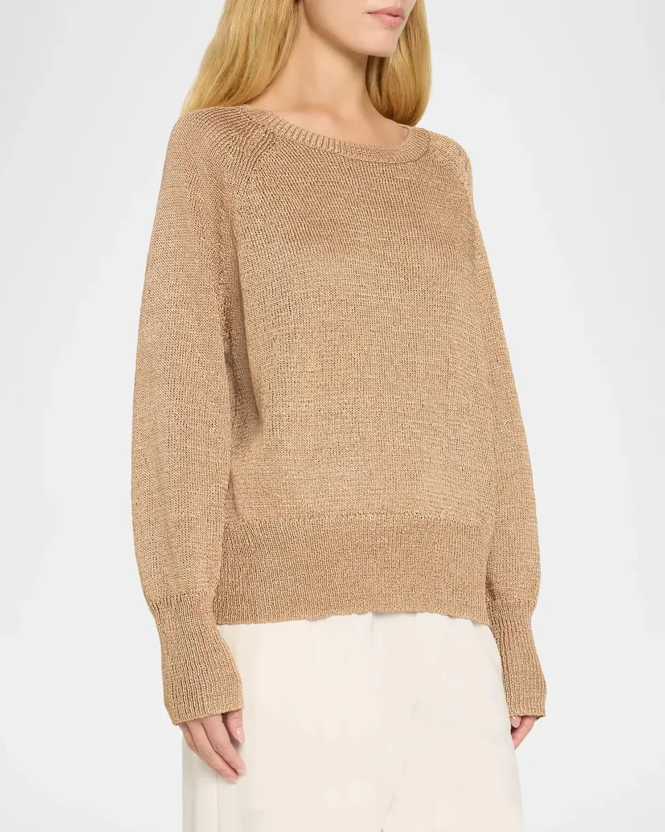 Eileen Fisher Scoop-Neck Metallic Knit Sweater | Thumbnail 4 Eileen Fisher Scoop-Neck Metallic Knit Sweater | Thumbnail 4