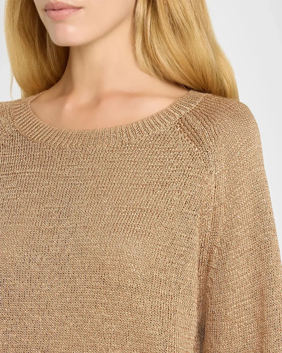 Eileen Fisher Scoop-Neck Metallic Knit Sweater | Thumbnail 5 Eileen Fisher Scoop-Neck Metallic Knit Sweater | Thumbnail 5