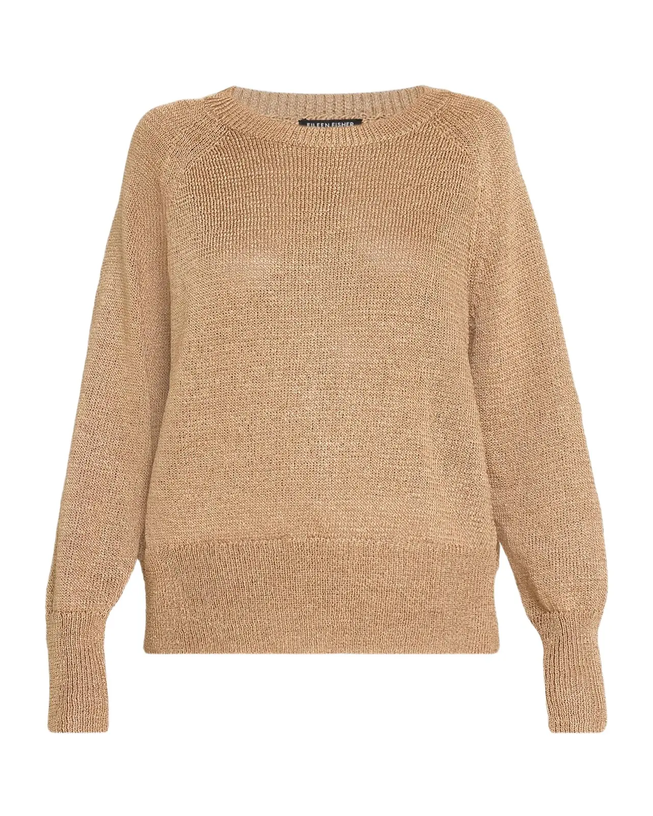 Eileen Fisher Scoop-Neck Metallic Knit Sweater