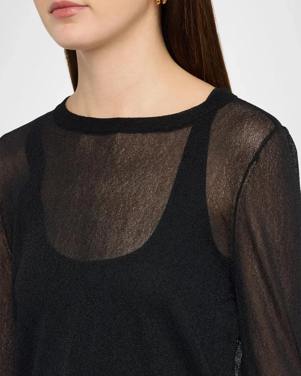 Eileen Fisher Crewneck Sheer Knit Sweater | Thumbnail 5