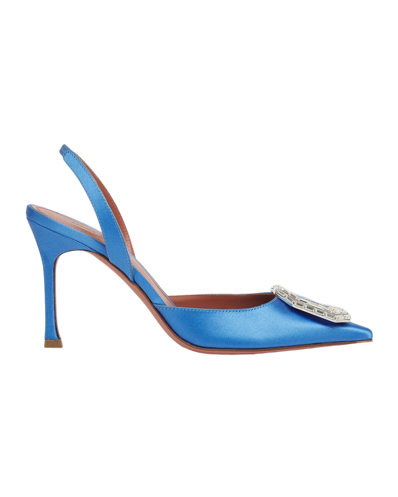Amina Muaddi Camelia 90MM Leather Slingback Pumps