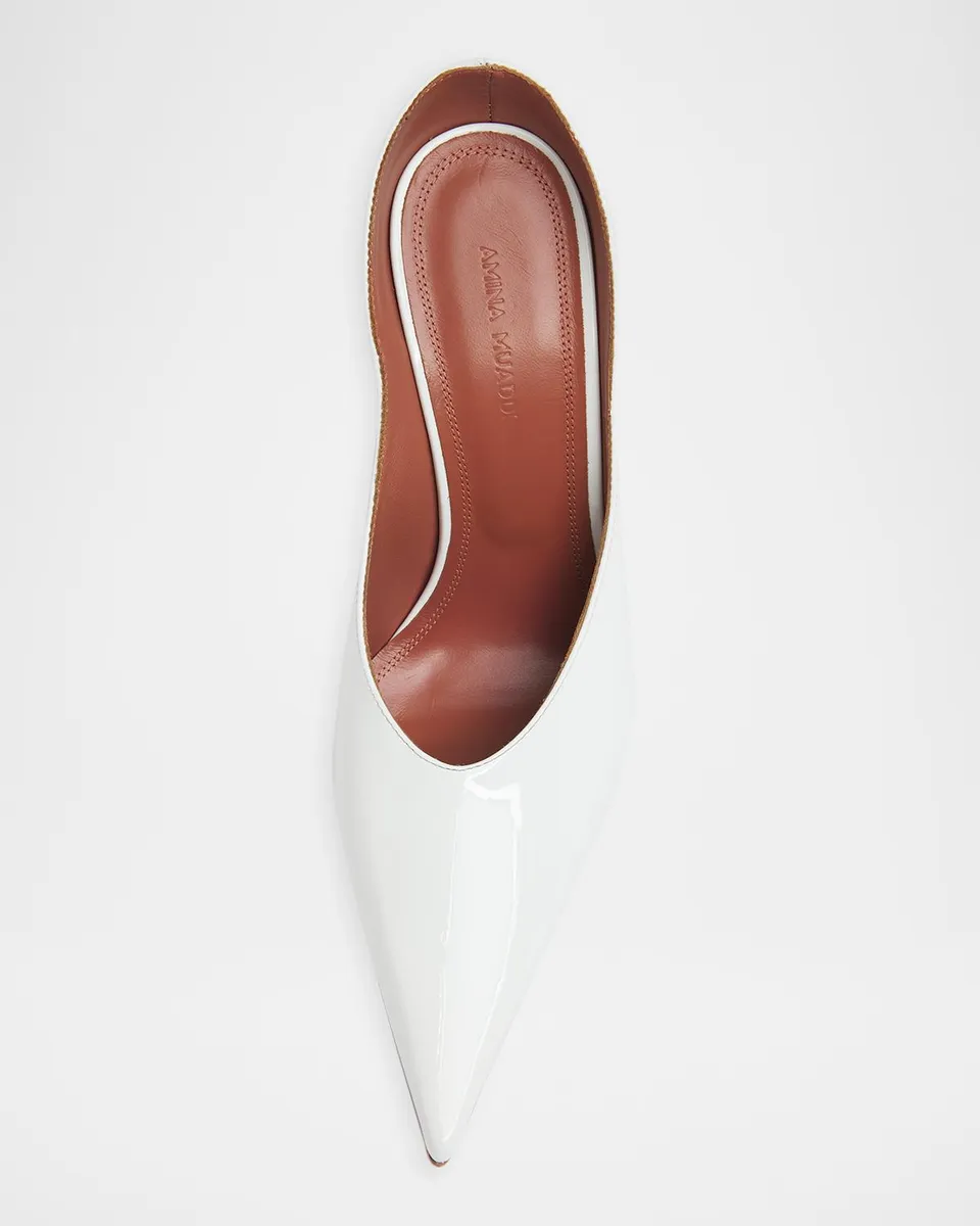 Amina Muaddi Anok 90MM Patent Leather Mules | Thumbnail 4 Amina Muaddi Anok 90MM Patent Leather Mules | Thumbnail 4