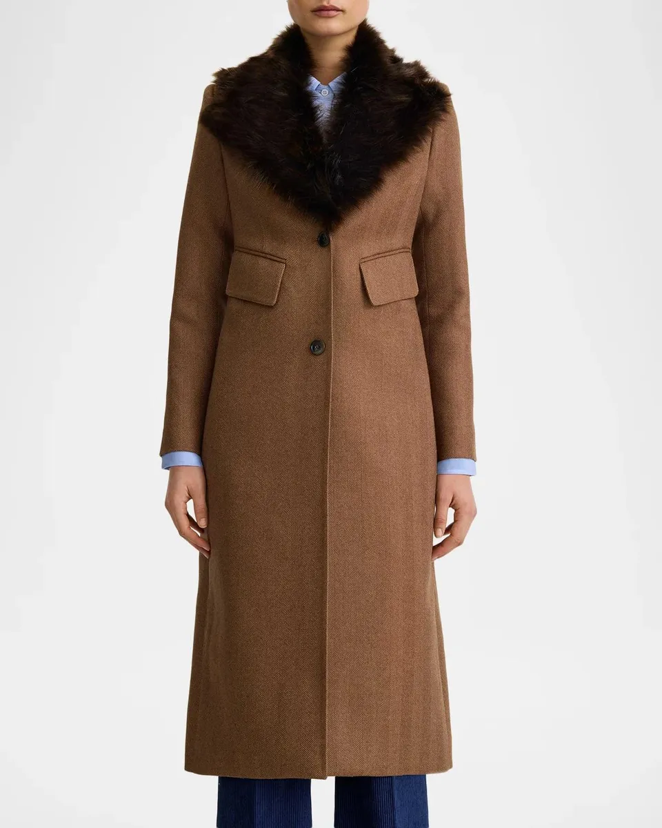 SMYTHE Brando Faux-Fur Collar Wool Coat | Thumbnail 6
