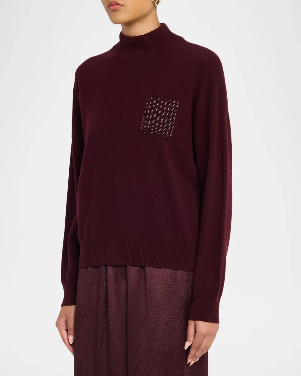 PESERICO Faux Pocket Mock-Neck Sweater | Thumbnail 4 PESERICO Faux Pocket Mock-Neck Sweater | Thumbnail 4