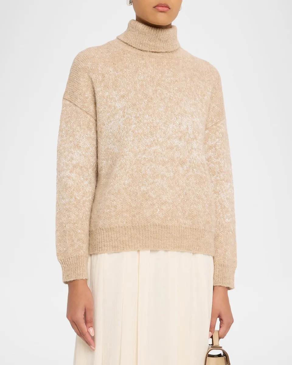 PESERICO Sequin Knit Turtleneck Sweater | Thumbnail 4