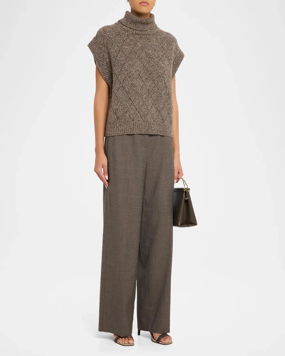 PESERICO Diamond Pointelle Knit Turtleneck Sweater | Thumbnail 2
