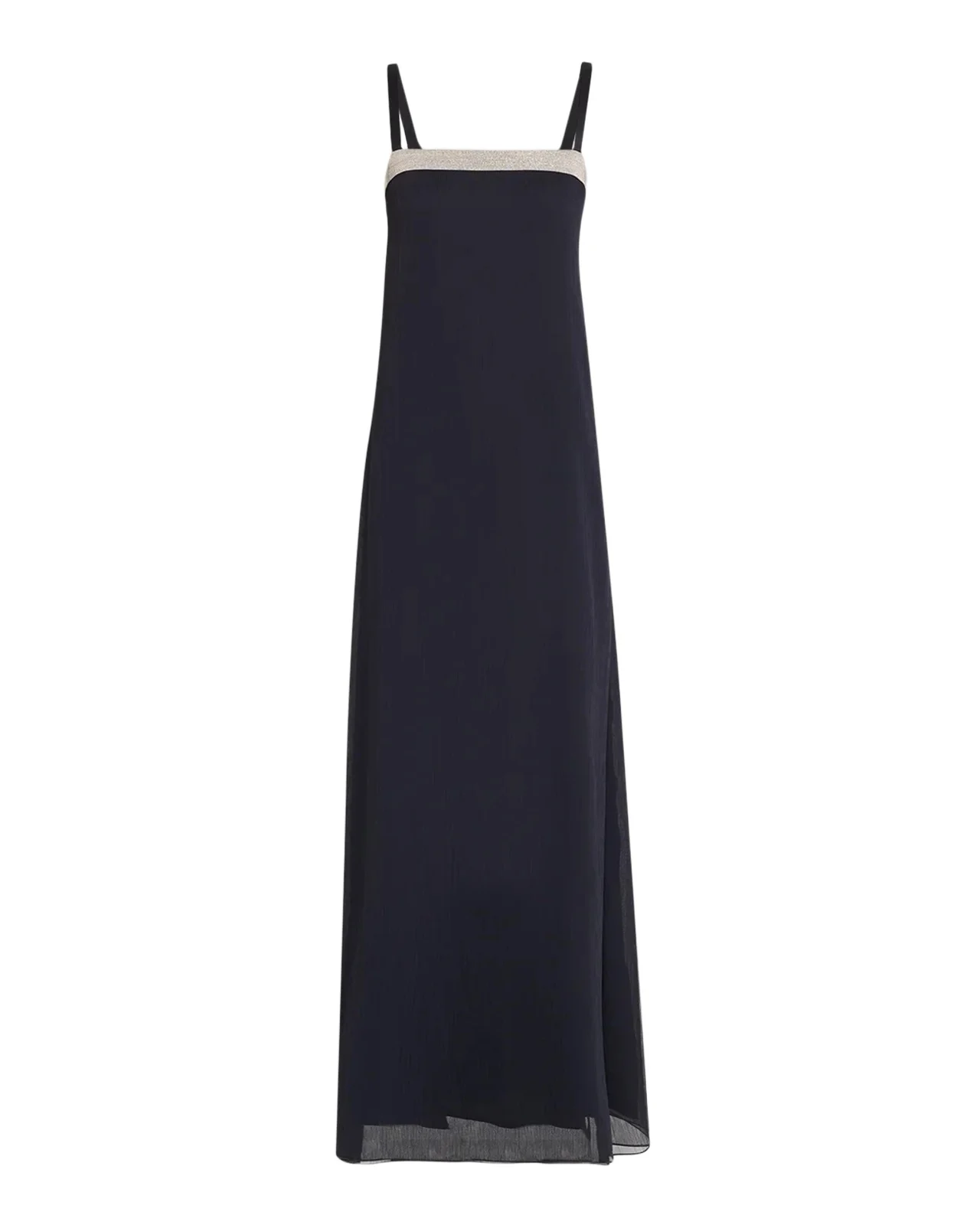 Sleeveless Chain-Trim Maxi Dress