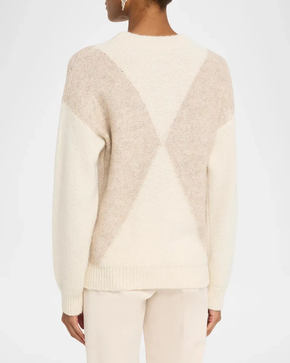 PESERICO Argyle Wool-Blend Sweater | Thumbnail 3