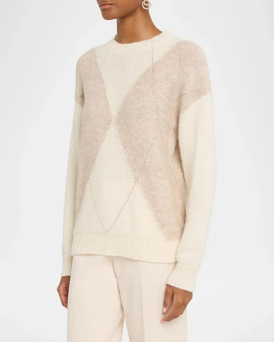 PESERICO Argyle Wool-Blend Sweater | Thumbnail 4