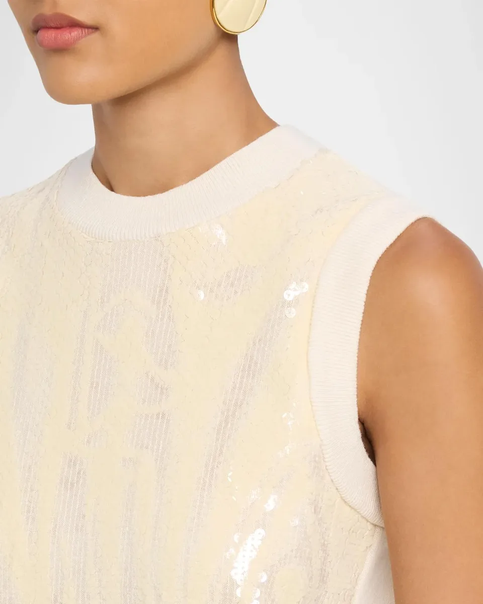 PESERICO Sequin Stretch Knit Tank Top | Thumbnail 5