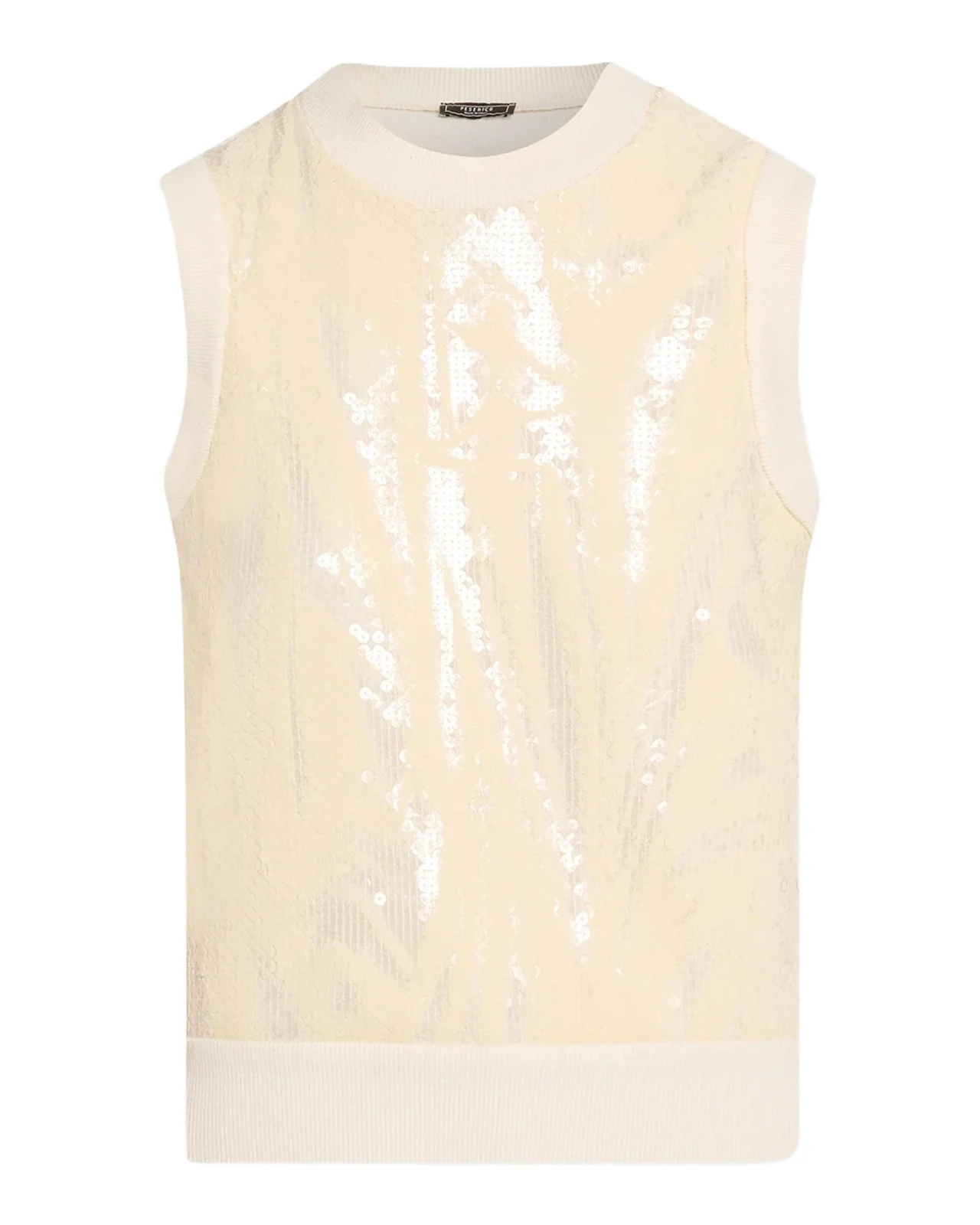 PESERICO Sequin Stretch Knit Tank Top