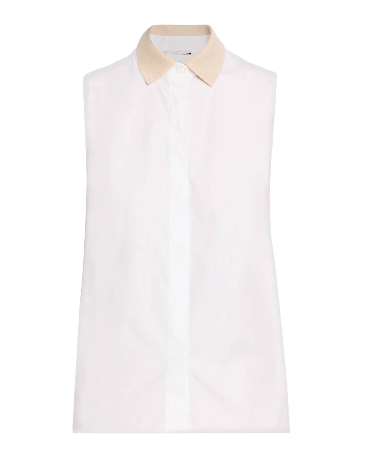 PESERICO Sleeveless Knit-Collar Shirt