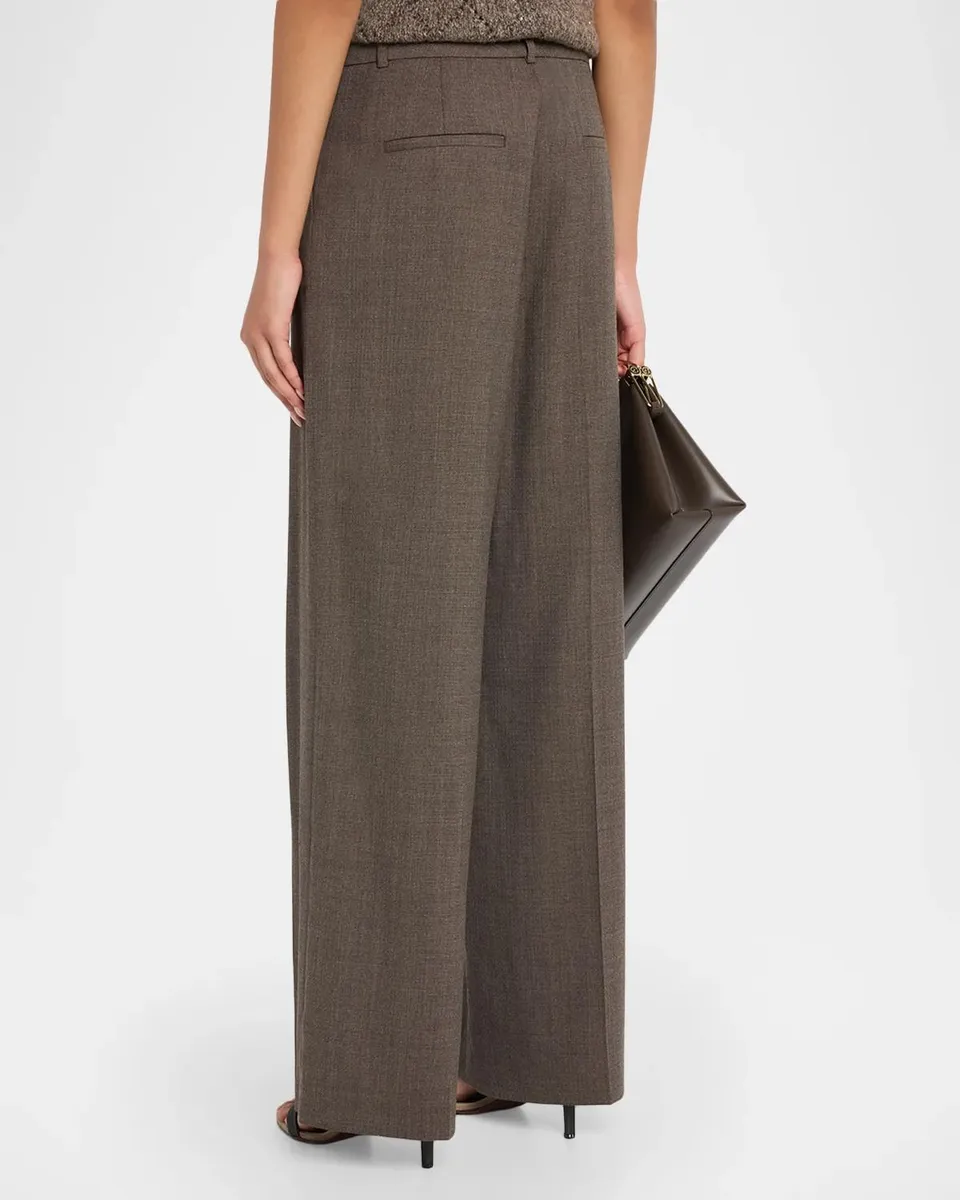 PESERICO Wide-Leg Flannel Palazzo Trousers | Thumbnail 3