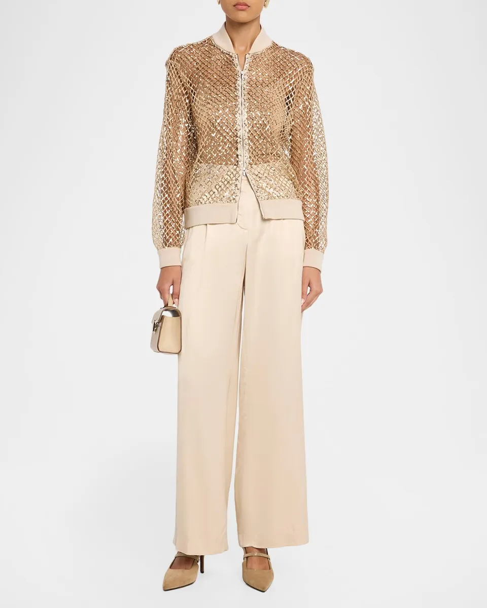 PESERICO Zip-Front Sequin Net Jacket | Thumbnail 2 PESERICO Zip-Front Sequin Net Jacket | Thumbnail 2