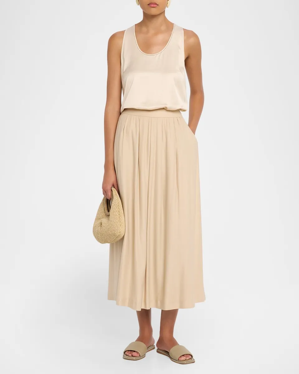 PESERICO Viscose-Wool Circle Midi Skirt | Thumbnail 2