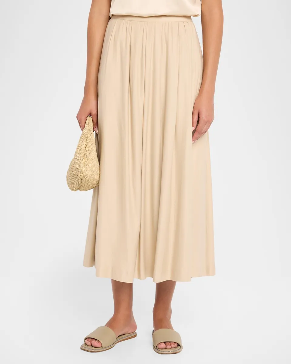PESERICO Viscose-Wool Circle Midi Skirt | Thumbnail 4