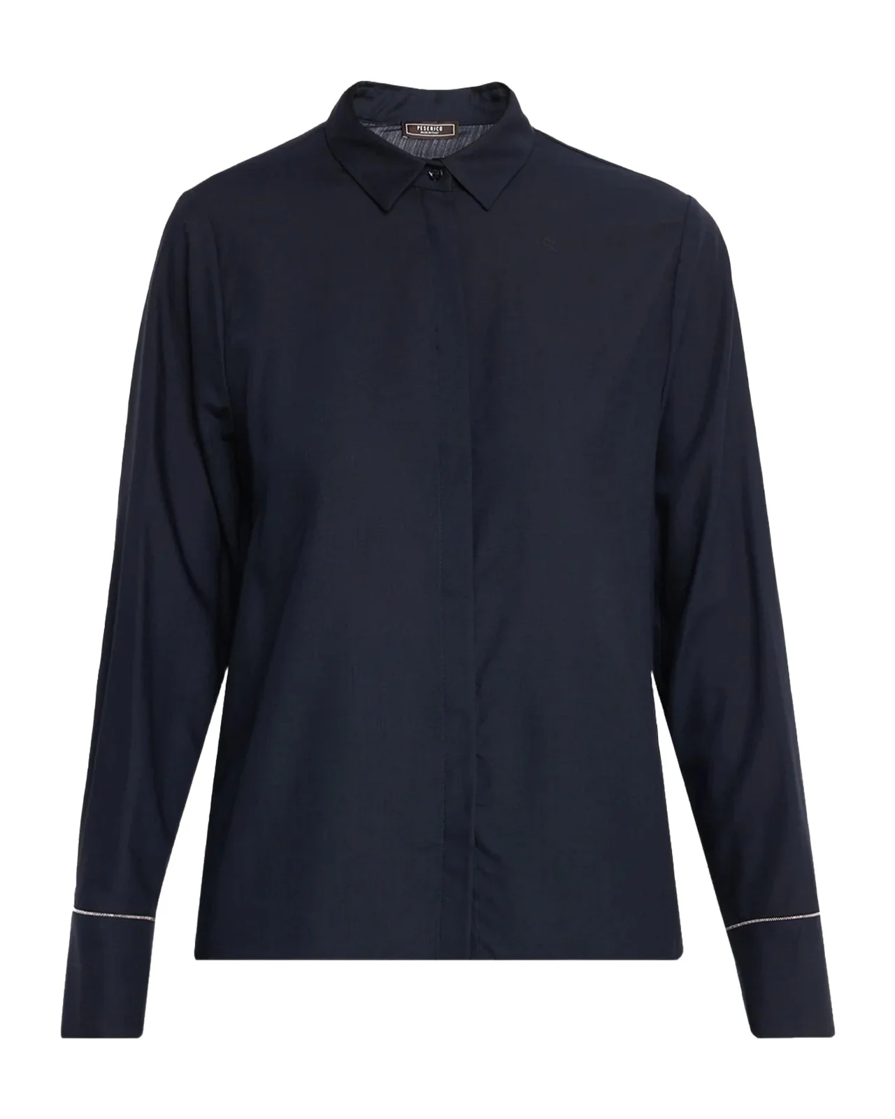 PESERICO Button-Front Tropical Wool Shirt