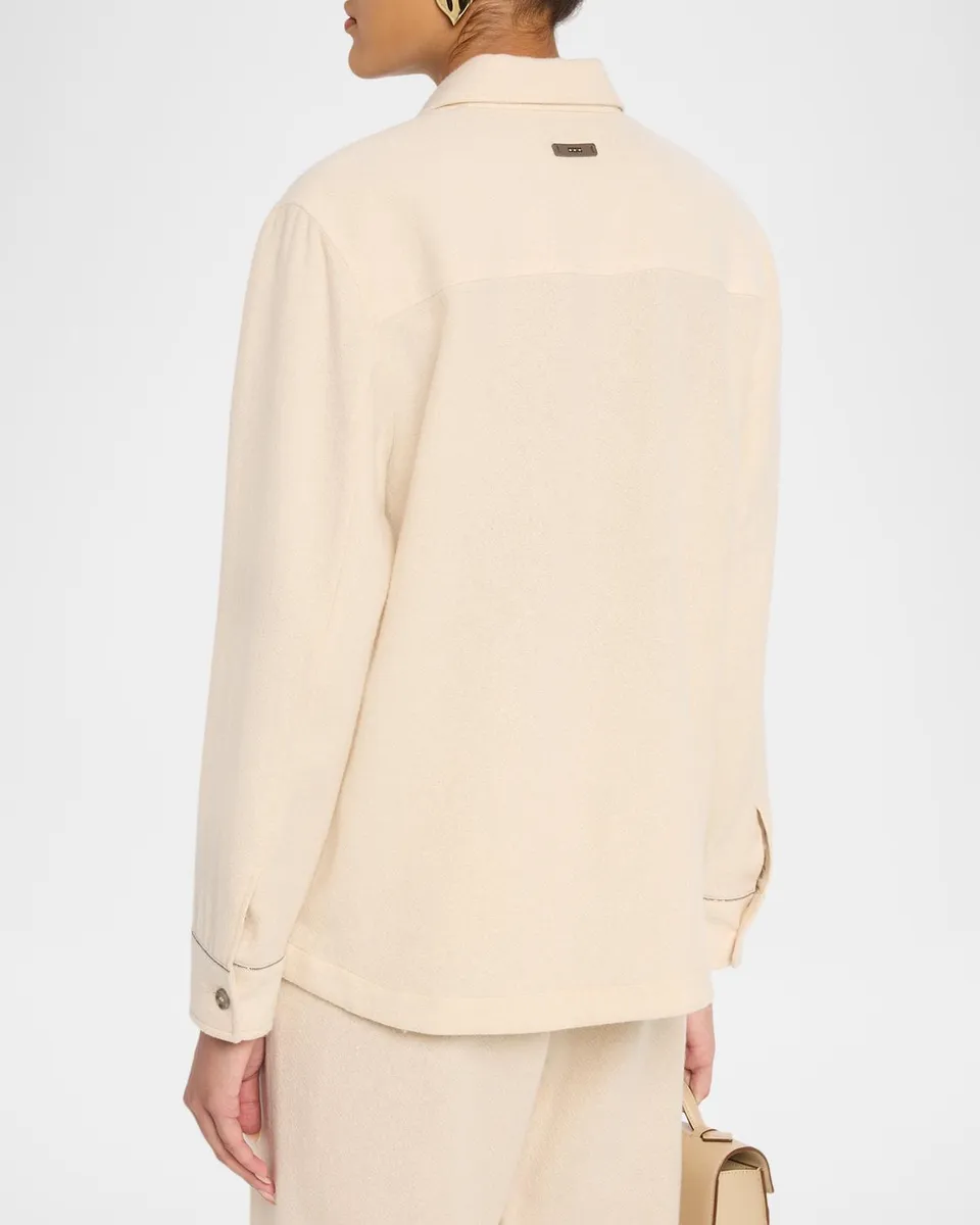 PESERICO Button-Front Shimmer Knit Jacket | Thumbnail 3