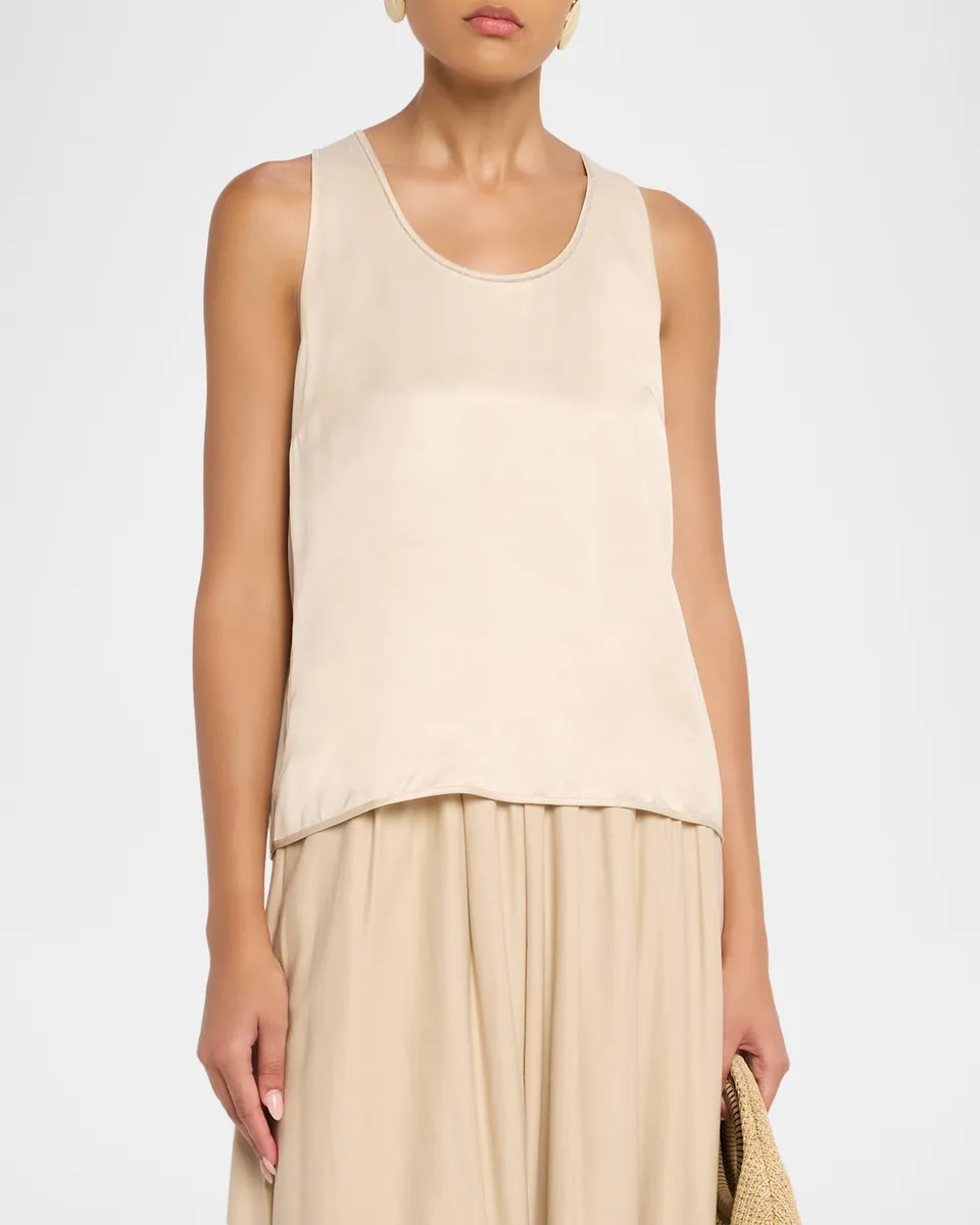 PESERICO Sleeveless Chain-Trim Scoopneck Top | Thumbnail 4 PESERICO Sleeveless Chain-Trim Scoopneck Top | Thumbnail 4