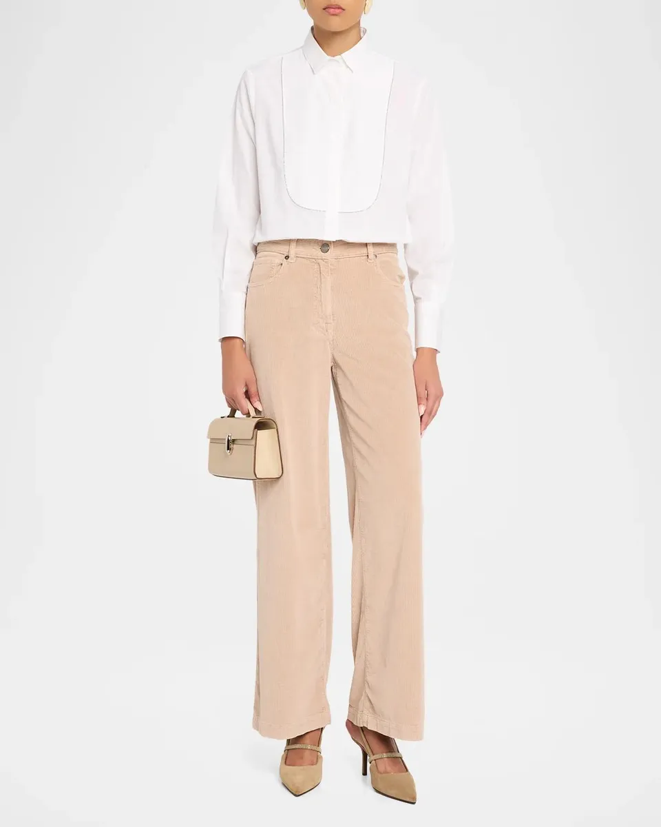 PESERICO Bib-Front Stretch Cotton Shirt | Thumbnail 2 PESERICO Bib-Front Stretch Cotton Shirt | Thumbnail 2