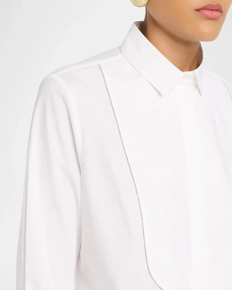 PESERICO Bib-Front Stretch Cotton Shirt | Thumbnail 5 PESERICO Bib-Front Stretch Cotton Shirt | Thumbnail 5