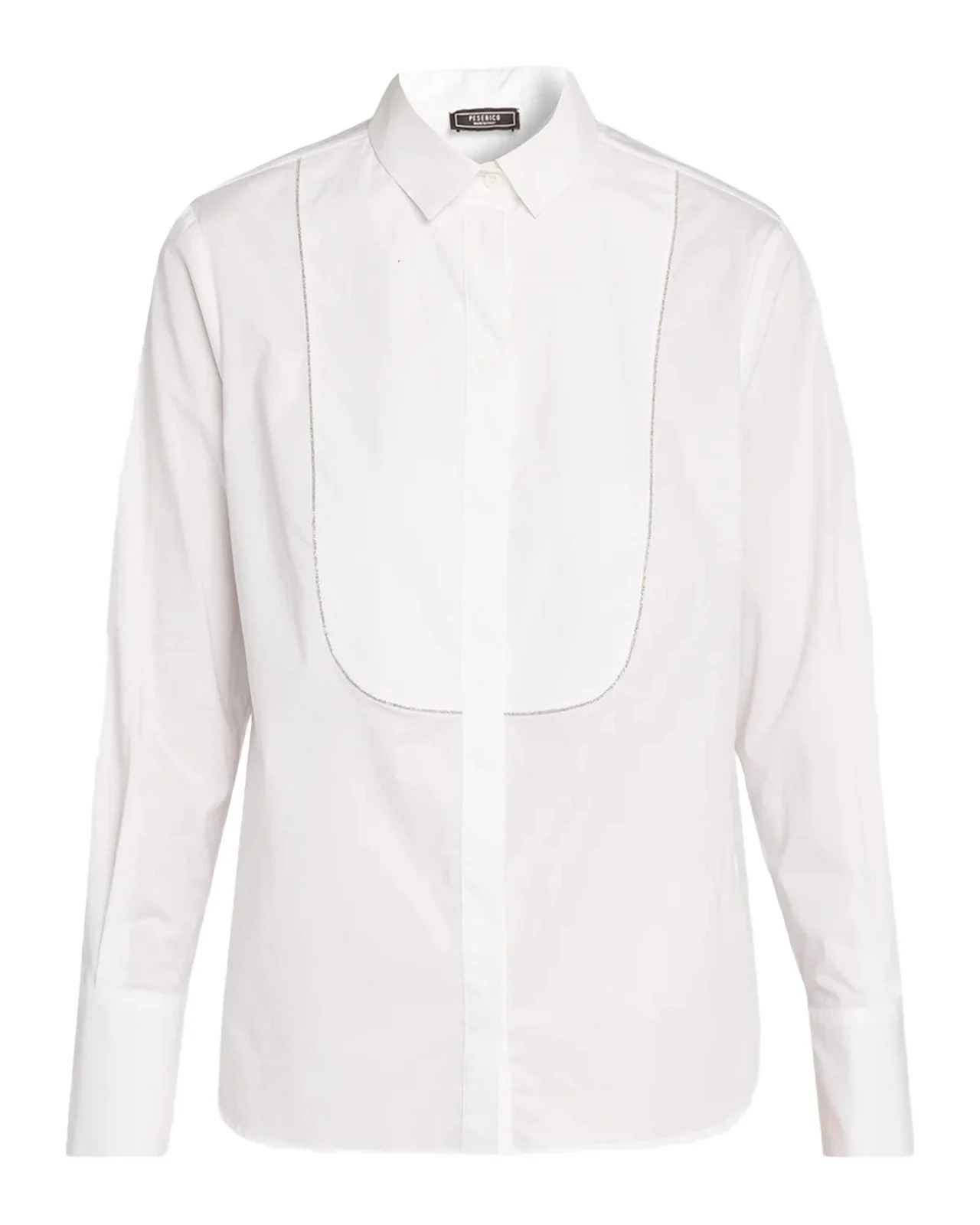 PESERICO Bib-Front Stretch Cotton Shirt