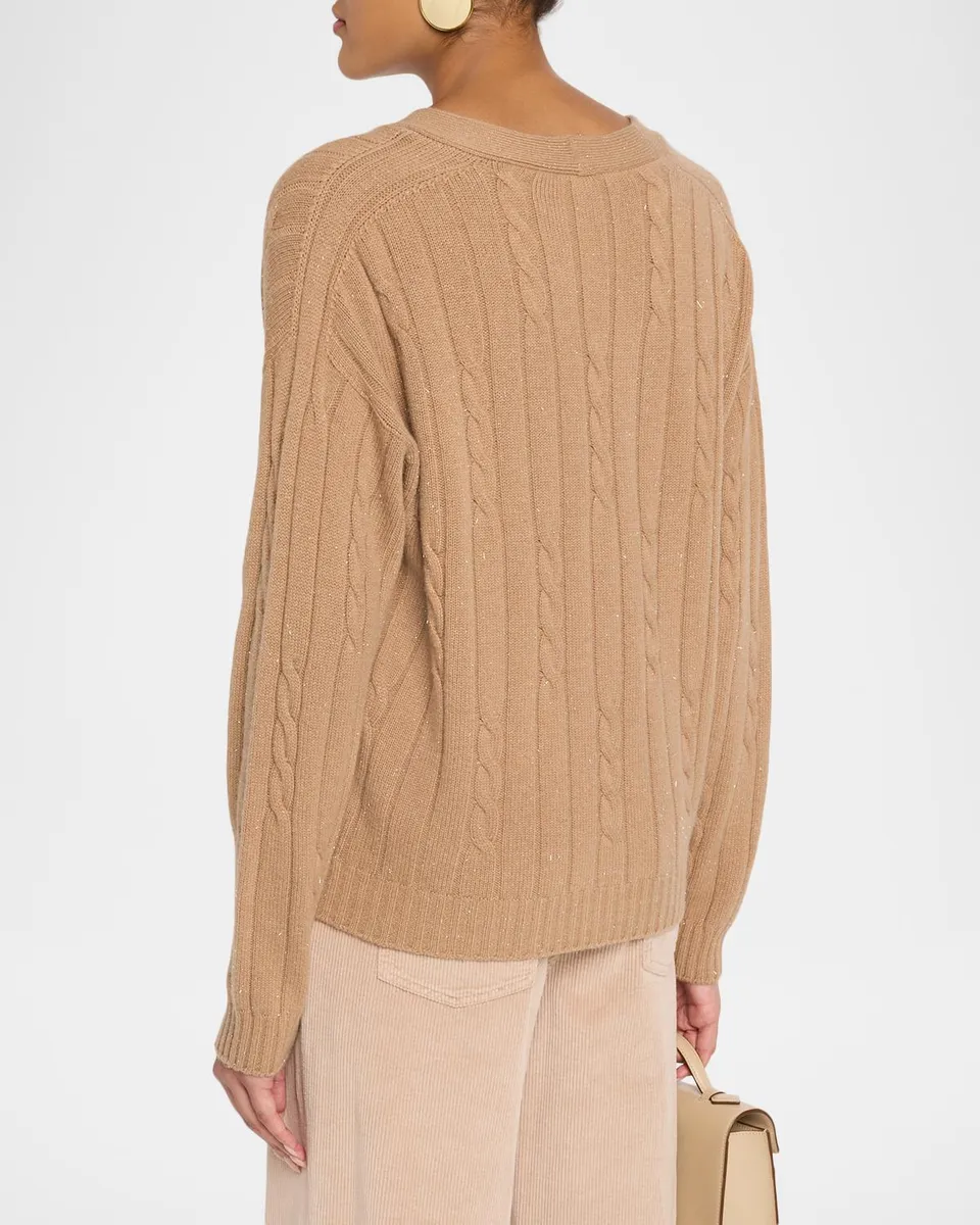 PESERICO Shimmer Cable-Knit Sweater | Thumbnail 3