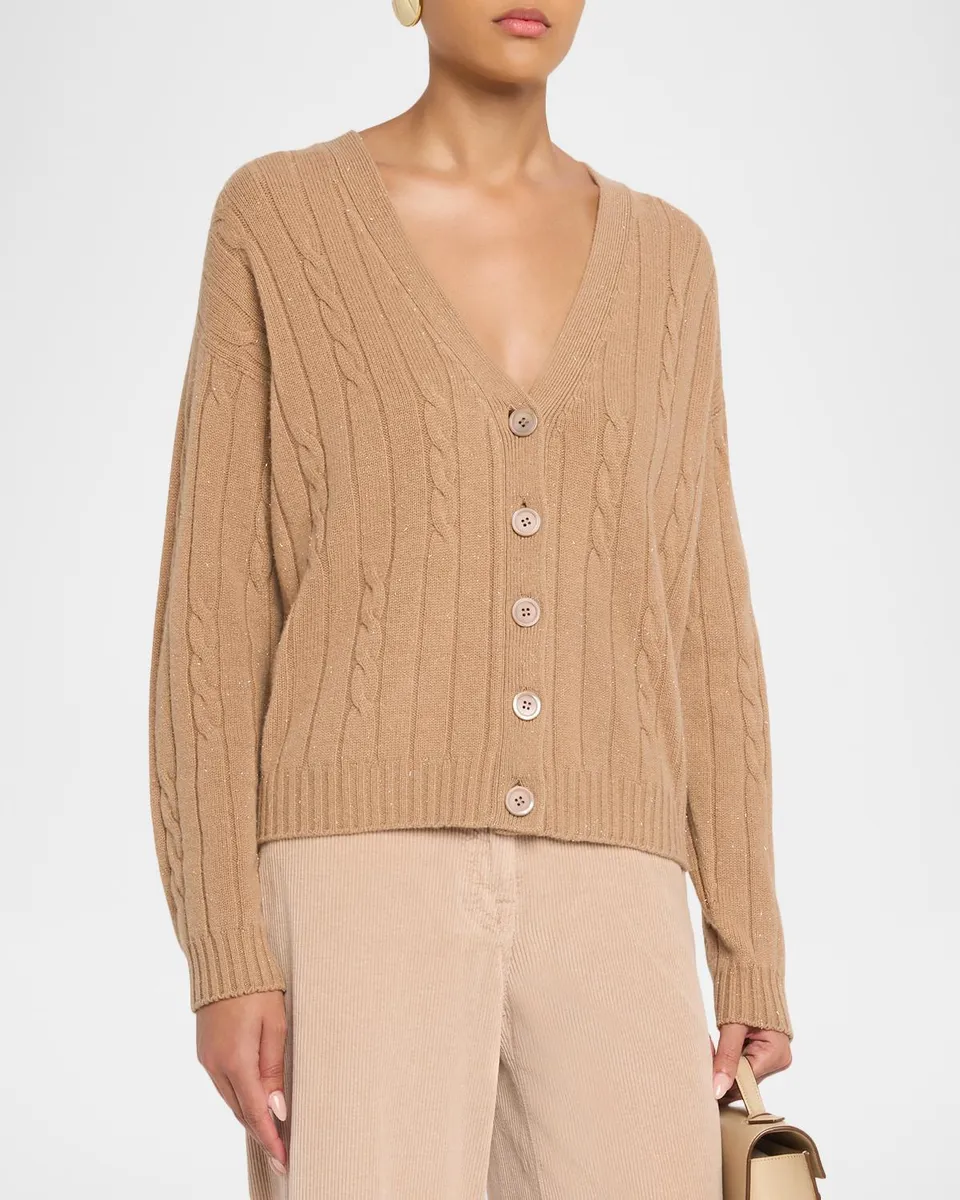 PESERICO Shimmer Cable-Knit Sweater | Thumbnail 4