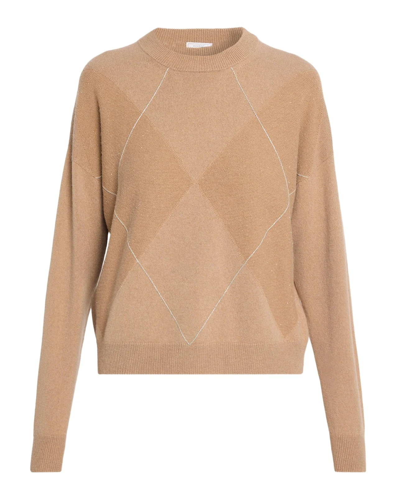 PESERICO Argyle Chain-Trim Crewneck Sweater