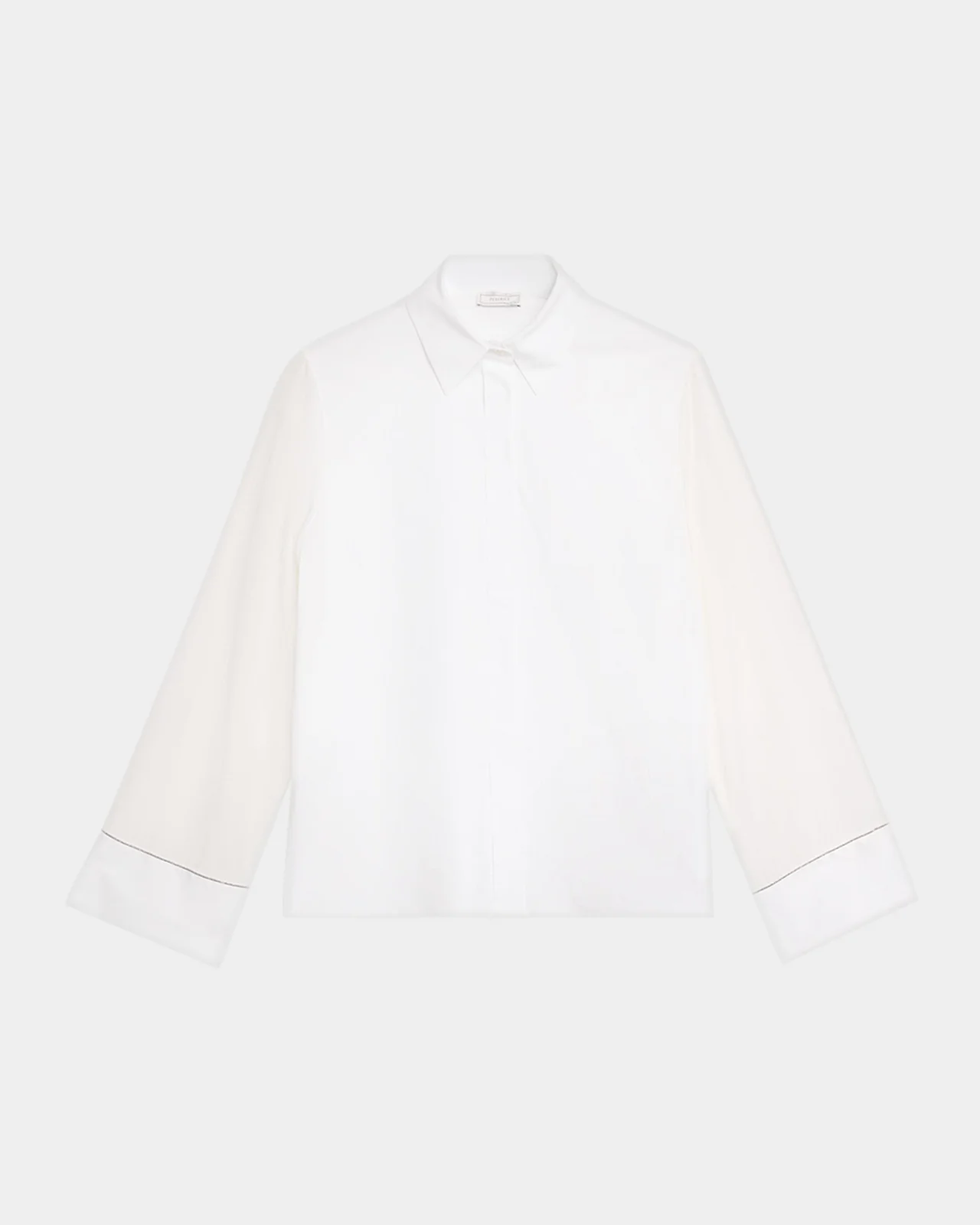 PESERICO Sheer-Sleeve Button-Front Shirt