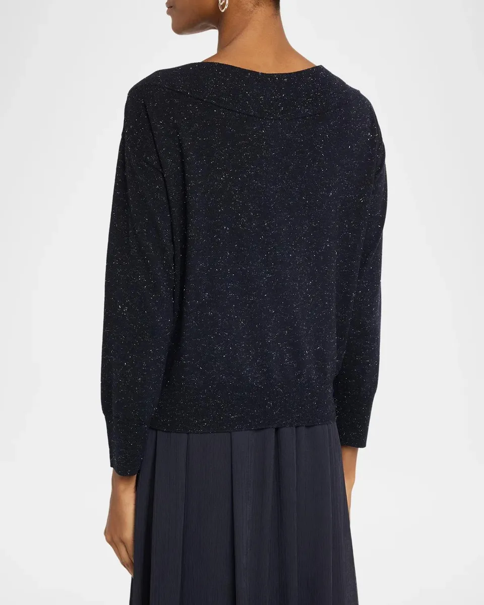 PESERICO Bateau-Neck Shimmer Knit Sweater | Thumbnail 3 PESERICO Bateau-Neck Shimmer Knit Sweater | Thumbnail 3