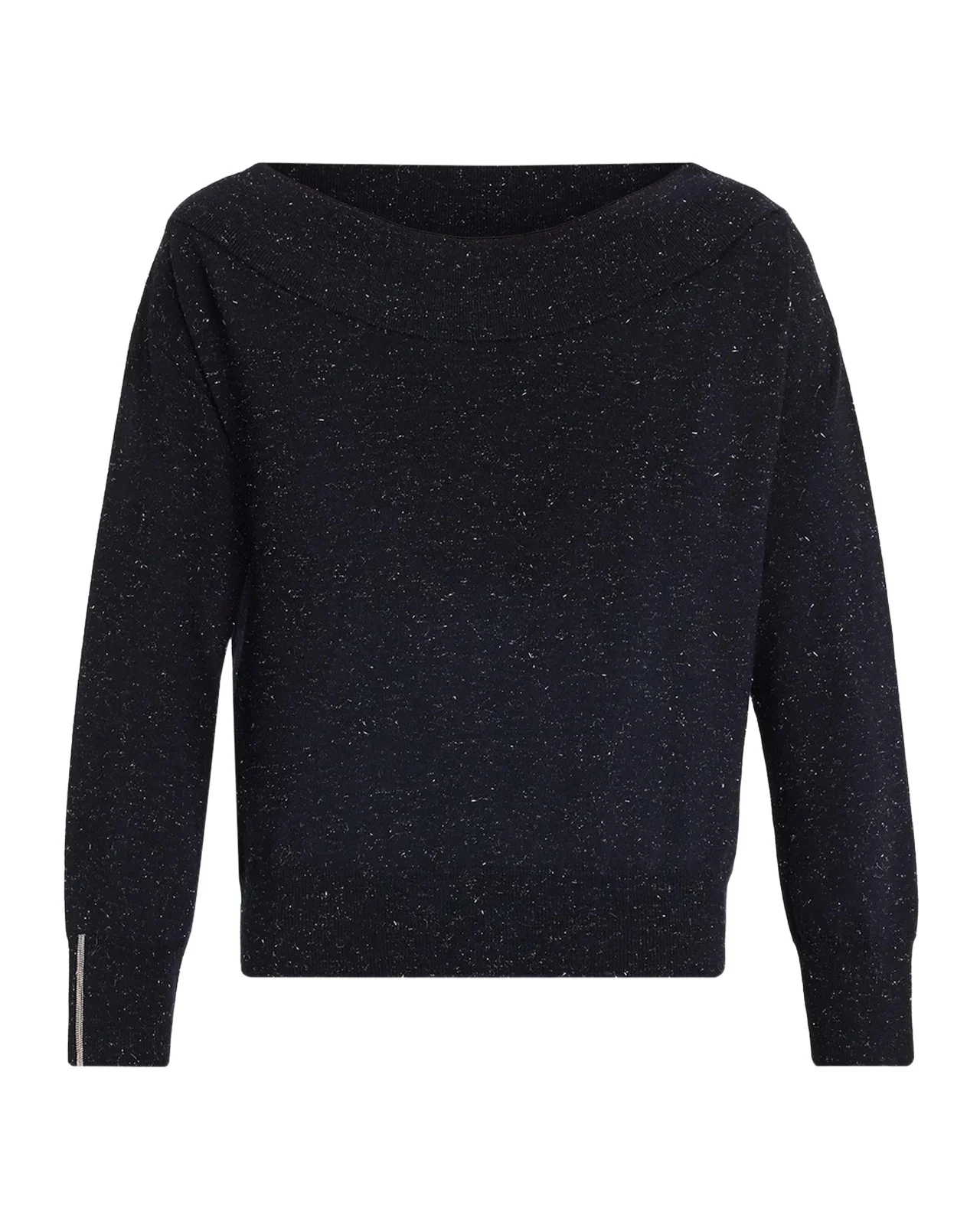 Bateau-Neck Shimmer Knit Sweater Bateau-Neck Shimmer Knit Sweater
