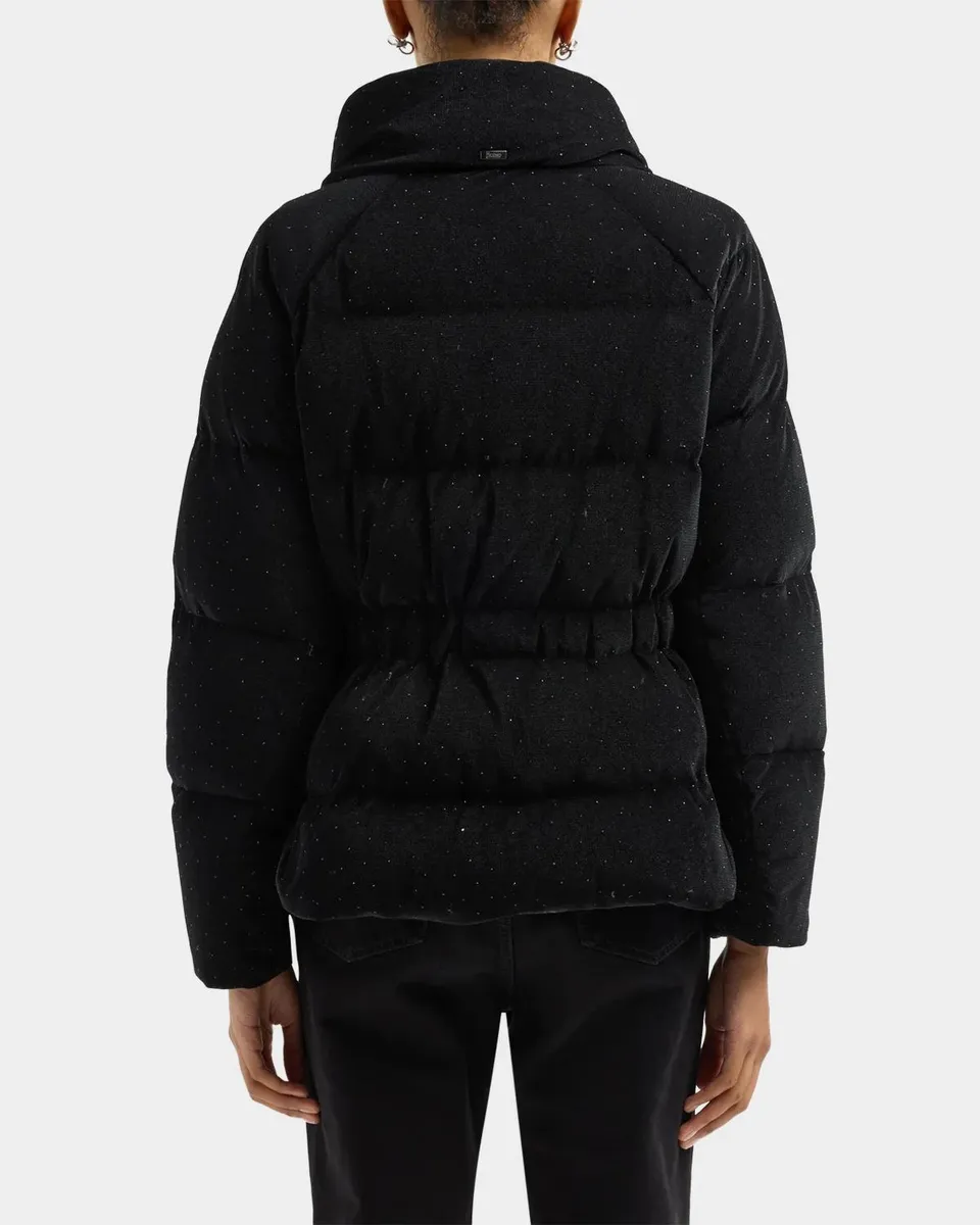 HERNO Shiny Velvet High-Neck Drawstring Puffer Jacket | Thumbnail 4 HERNO Shiny Velvet High-Neck Drawstring Puffer Jacket | Thumbnail 4
