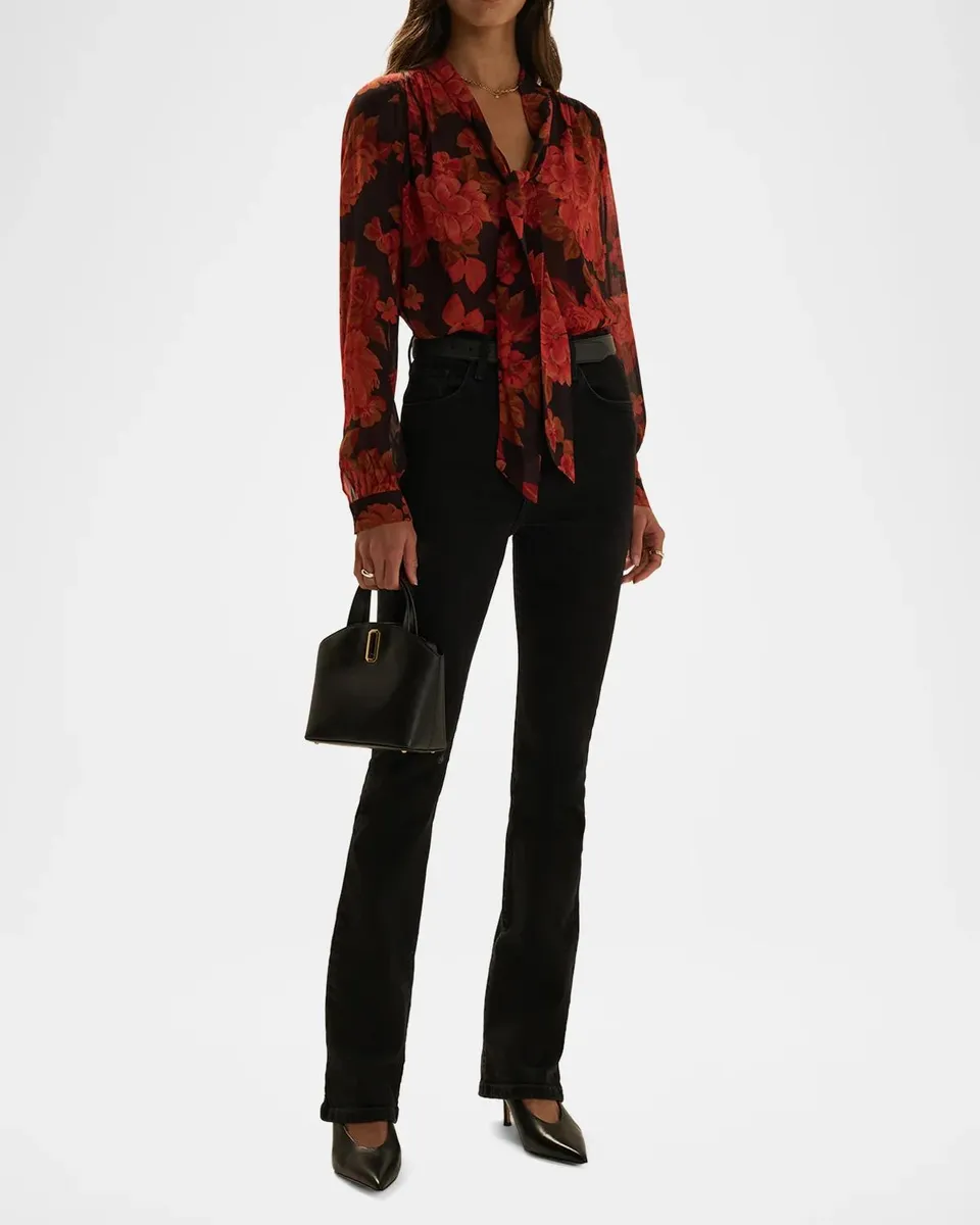 Favorite Daughter The Simone Floral Front-Tie Blouse | Thumbnail 2 Favorite Daughter The Simone Floral Front-Tie Blouse | Thumbnail 2