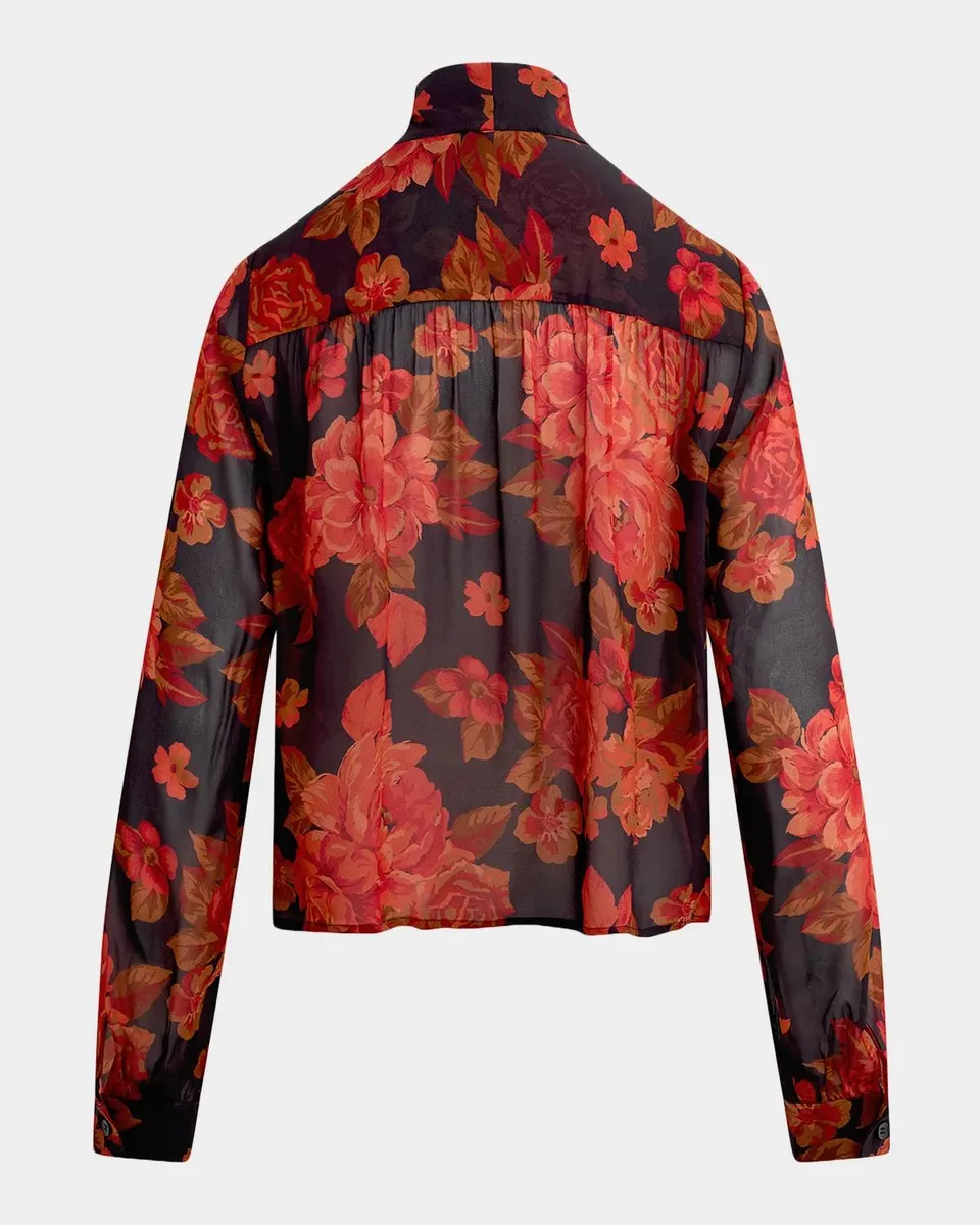 Favorite Daughter The Simone Floral Front-Tie Blouse | Thumbnail 5 Favorite Daughter The Simone Floral Front-Tie Blouse | Thumbnail 5