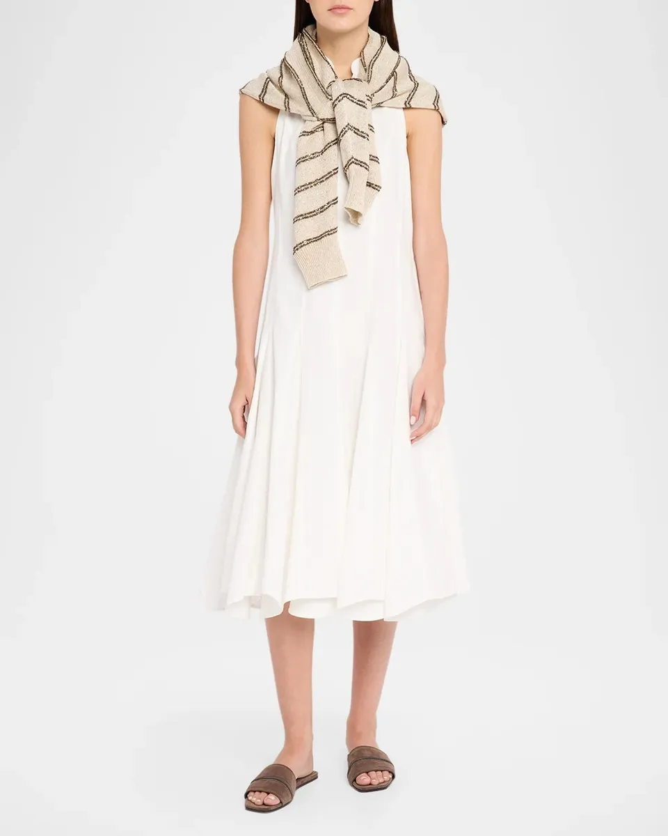 Brunello Cucinelli Striped Paillette Linen-Cotton Knit Bomber Cardigan | Thumbnail 2 Brunello Cucinelli Striped Paillette Linen-Cotton Knit Bomber Cardigan | Thumbnail 2