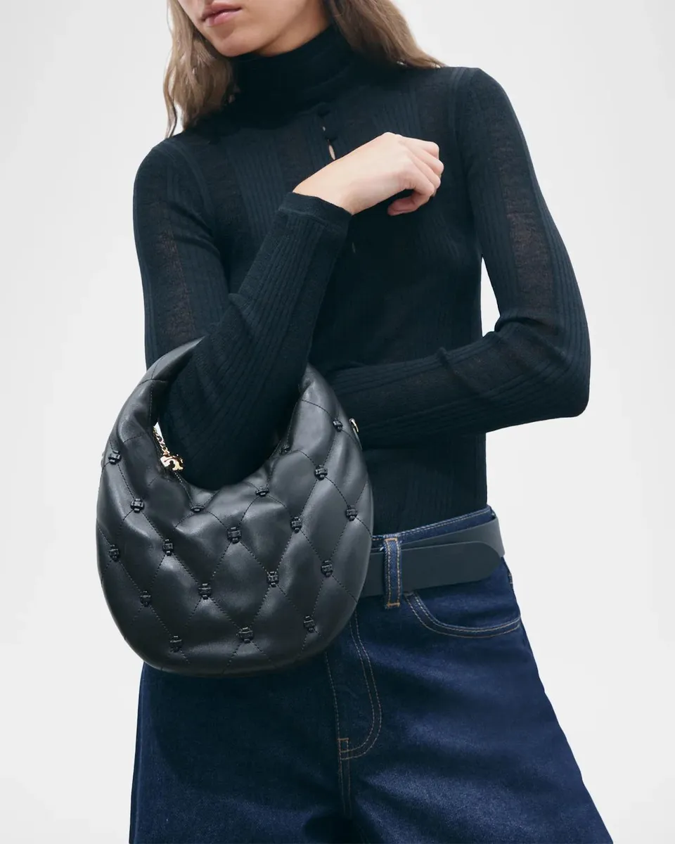 Tory Burch Bunny Knot Quilted Crescent Top-Handle Bag | Thumbnail 2 Tory Burch Bunny Knot Quilted Crescent Top-Handle Bag | Thumbnail 2