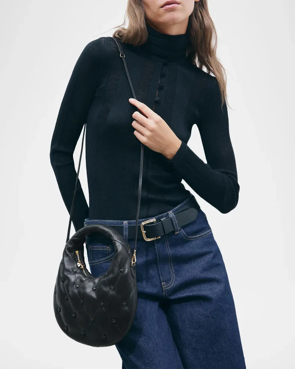 Tory Burch Bunny Knot Quilted Crescent Top-Handle Bag | Thumbnail 5 Tory Burch Bunny Knot Quilted Crescent Top-Handle Bag | Thumbnail 5