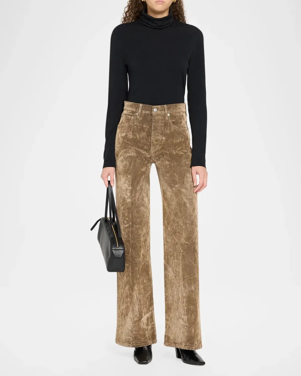 RE/DONE Flocked High-Rise Wide Crop Jeans | Thumbnail 2