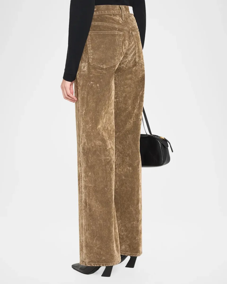 RE/DONE Flocked High-Rise Wide Crop Jeans | Thumbnail 3