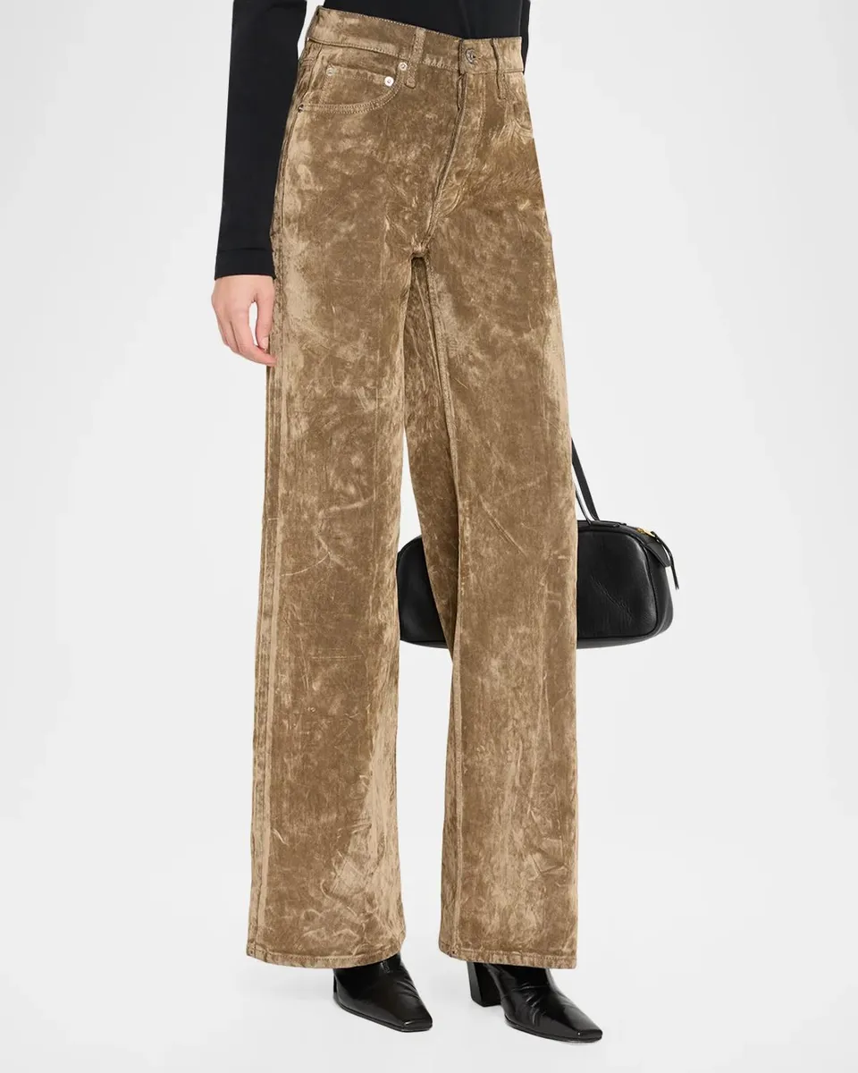 RE/DONE Flocked High-Rise Wide Crop Jeans | Thumbnail 4