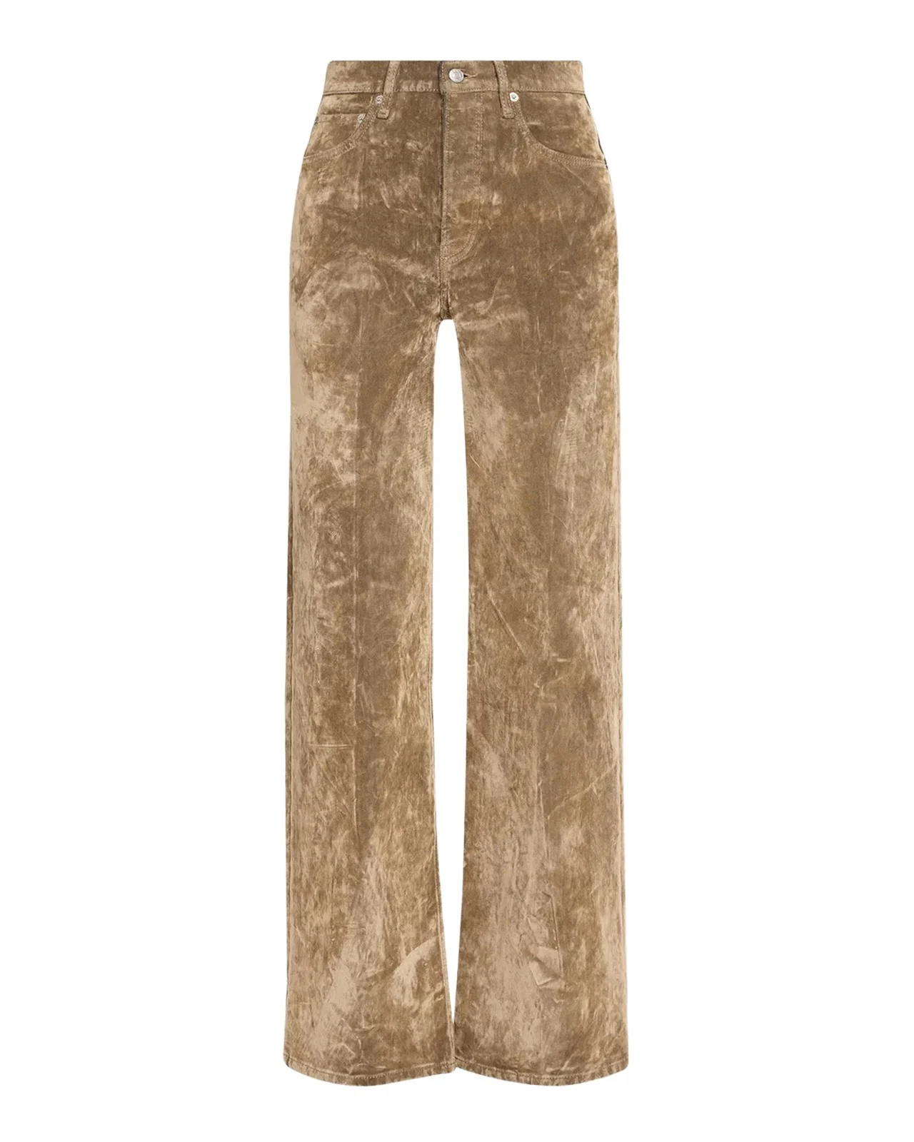 RE/DONE Flocked High-Rise Wide Crop Jeans