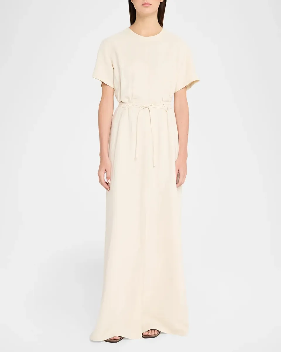 Brunello Cucinelli Fluid Linen Twill Belted Maxi Dress | Thumbnail 2 Brunello Cucinelli Fluid Linen Twill Belted Maxi Dress | Thumbnail 2